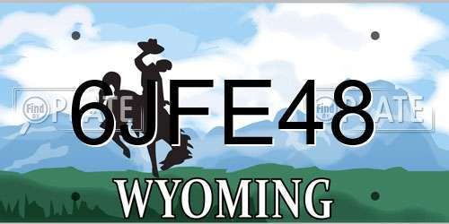 6JFE48 Wyoming License Plate
