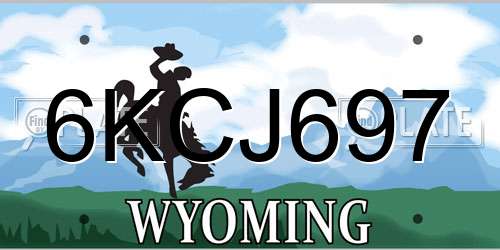 6KCJ697 Wyoming License Plate
