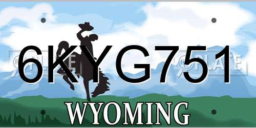 6KYG751 Wyoming License Plate