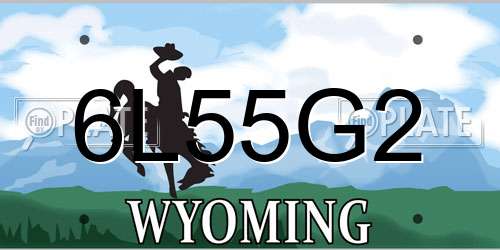 6L55G2 Wyoming License Plate