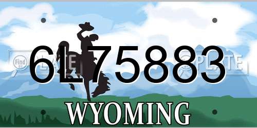 6L75883 Wyoming License Plate