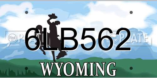 6LB562 Wyoming License Plate