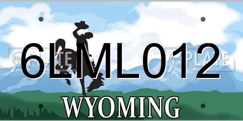 6LML012 Wyoming License Plate