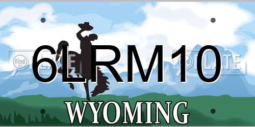 6LRM10 Wyoming License Plate