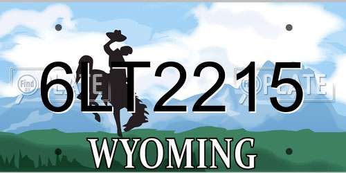 6LT2215 Wyoming License Plate
