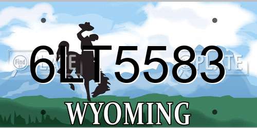 6LT5583 Wyoming License Plate