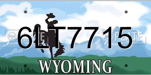 6LT7715 Wyoming License Plate