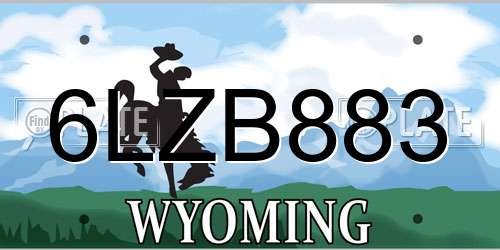 6LZB883 Wyoming License Plate