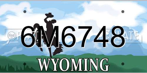 6M6748 Wyoming License Plate