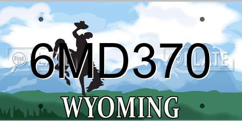 6MD370 Wyoming License Plate