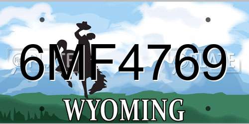 6MF4769 Wyoming License Plate