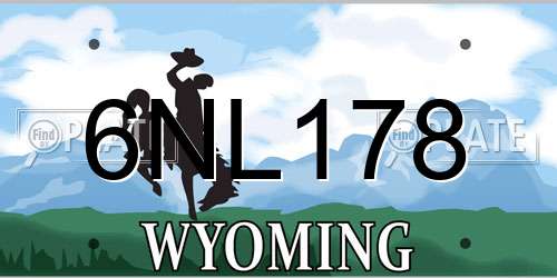 6NL178 Wyoming License Plate