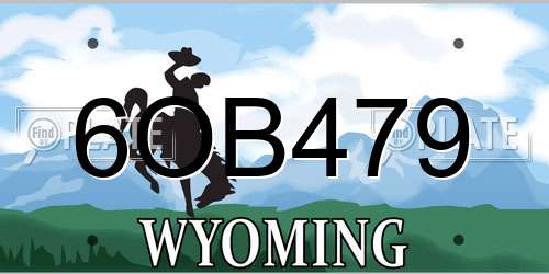 6OB479 Wyoming License Plate