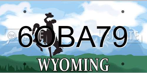 6OBA79 Wyoming License Plate