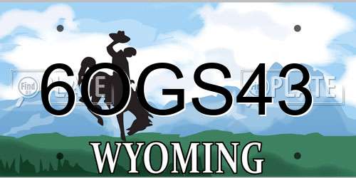 6OGS43 Wyoming License Plate