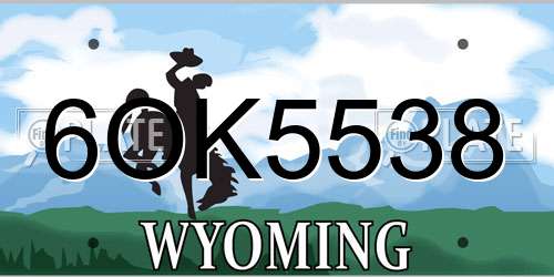 6OK5538 Wyoming License Plate