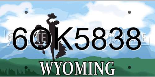 6OK5838 Wyoming License Plate