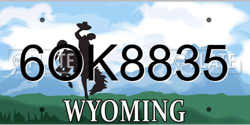 6OK8835 Wyoming License Plate