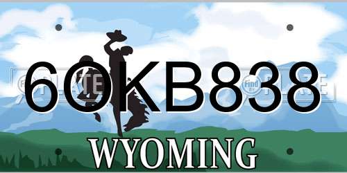 6OKB838 Wyoming License Plate