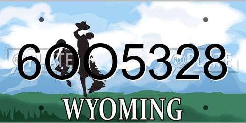 6OO5328 Wyoming License Plate