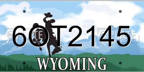 6OT2145 Wyoming License Plate
