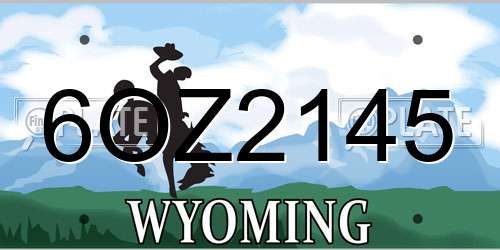 6OZ2145 Wyoming License Plate