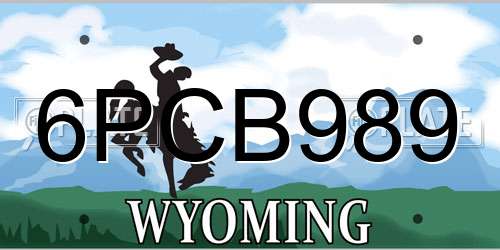 6PCB989 Wyoming License Plate