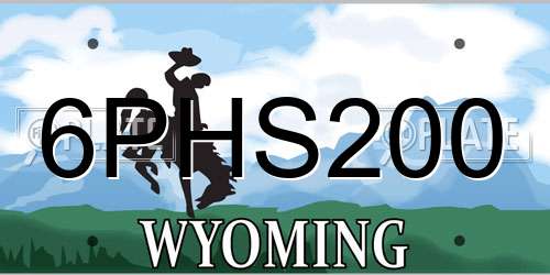 6PHS200 Wyoming License Plate