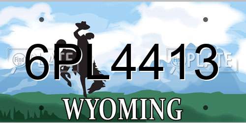 6PL4413 Wyoming License Plate