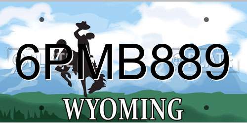 6PMB889 Wyoming License Plate