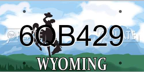 6QB429 Wyoming License Plate