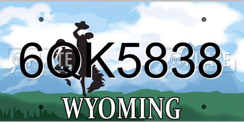 6QK5838 Wyoming License Plate