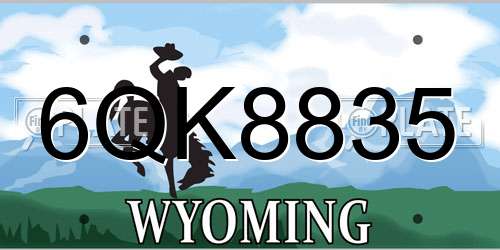 6QK8835 Wyoming License Plate