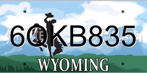 6QKB835 Wyoming License Plate