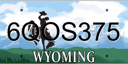 6QOS375 Wyoming License Plate