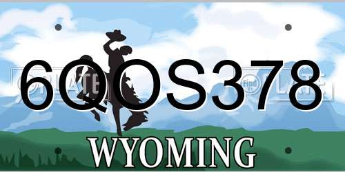 6QOS378 Wyoming License Plate