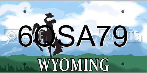 6QSA79 Wyoming License Plate