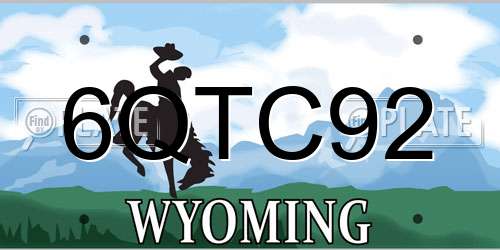 6QTC92 Wyoming License Plate