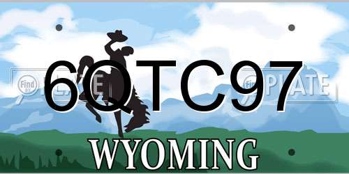 6QTC97 Wyoming License Plate