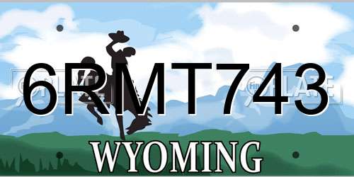 6RMT743 Wyoming License Plate