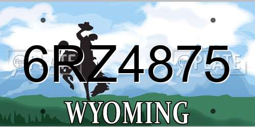 6RZ4875 Wyoming License Plate