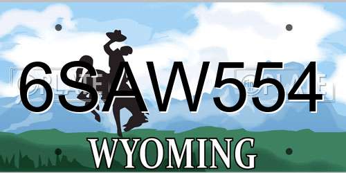 6SAW554 Wyoming License Plate