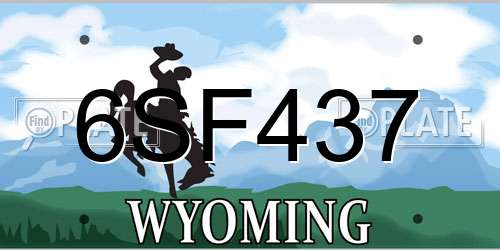 6SF437 Wyoming License Plate