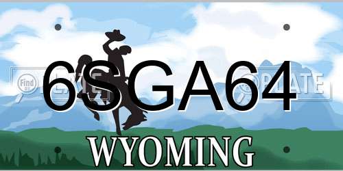 6SGA64 Wyoming License Plate