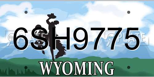 6SH9775 Wyoming License Plate