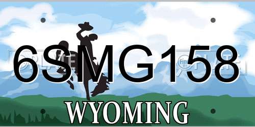 6SMG158 Wyoming License Plate