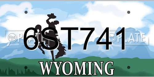 6ST741 Wyoming License Plate