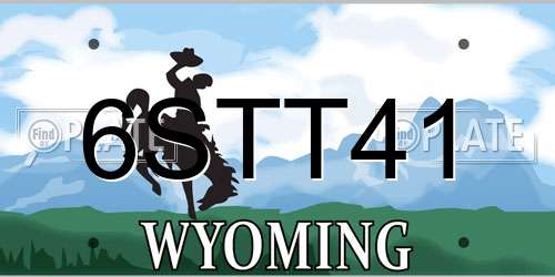 6STT41 Wyoming License Plate