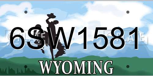 6SW1581 Wyoming License Plate