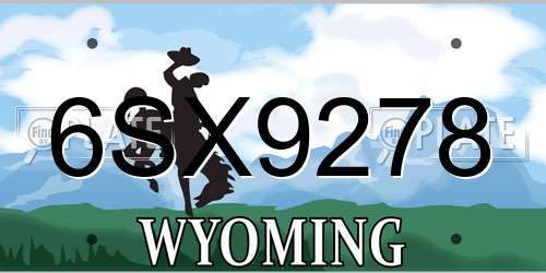 6SX9278 Wyoming License Plate